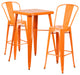 Metal Indoor/Outdoor Bistro Bar Set, Orange