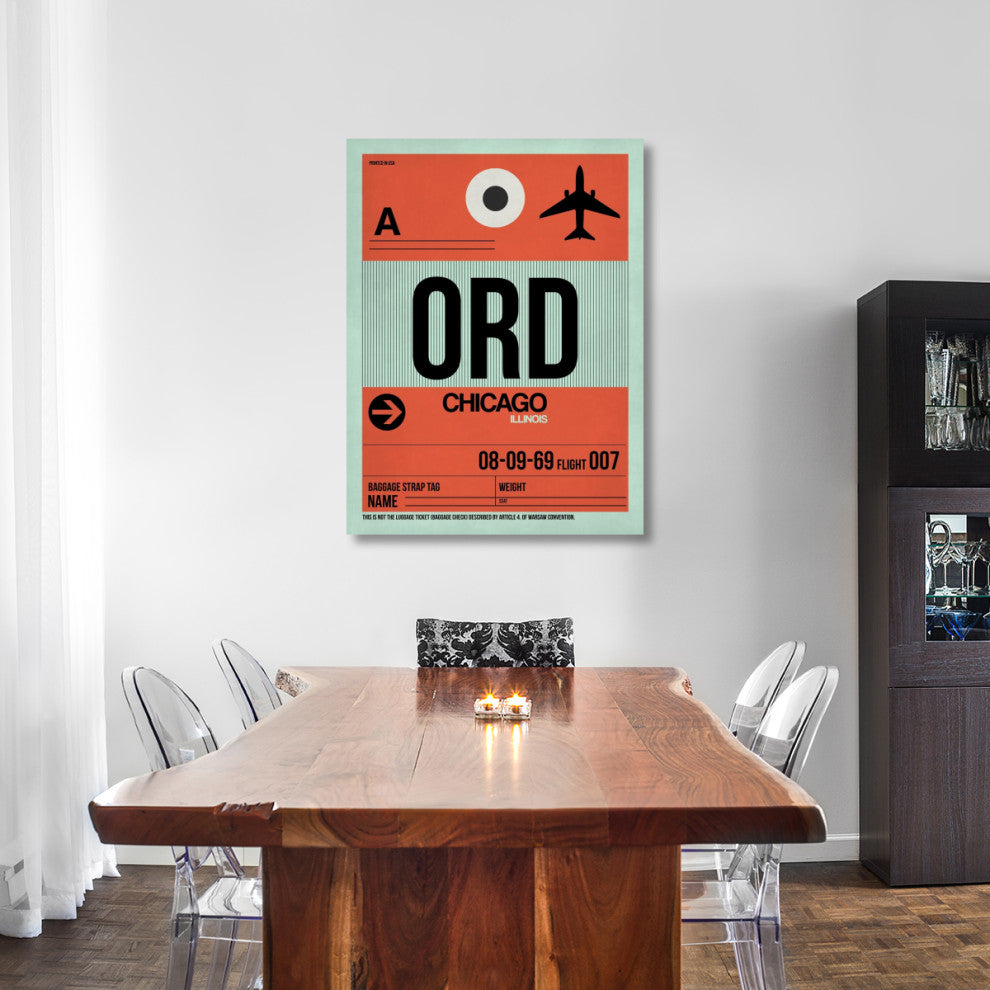 "ORD Chicago Luggage Tag 2" Fine Art Print
