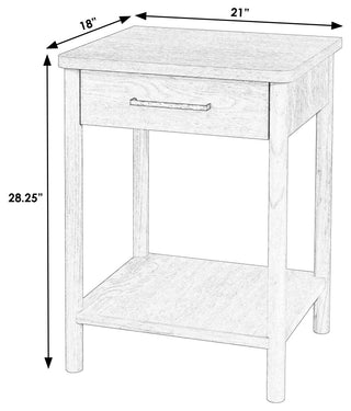 Lennon 1 Drawer Rounded Leg Nightstand, Soft Brown