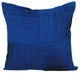 Pintucks Single Cushion Sofa Blue 20"x20" Taffeta & Silk Textured, Blue Ripples