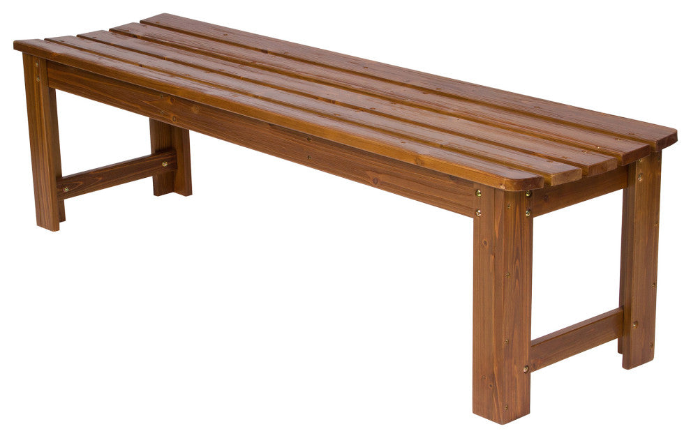 Shine Company 5'' Backless Garden Bench With HYDRO-TEX, Oak Color