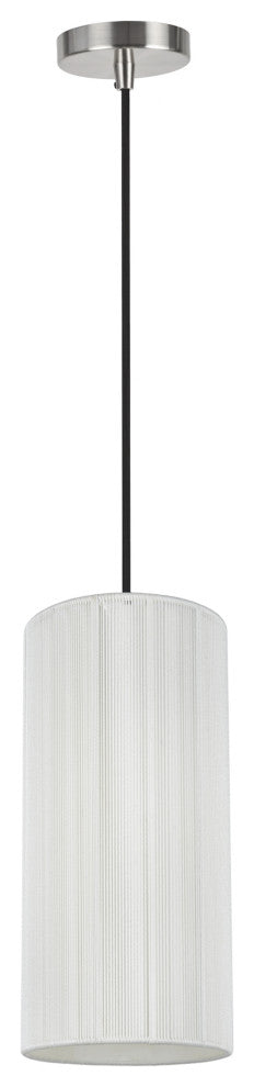 61092-1, Adjustable 1-Light Hanging Mini Pendant Ceiling Light, Satin Nickel