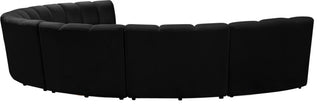 Infinity Channel Tufted Velvet Modular Chair, Black, 7 Piece