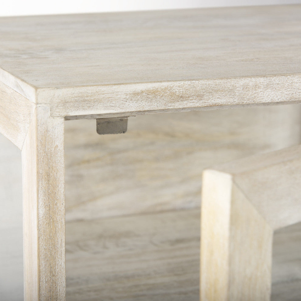 Rustic Weathered White and Gold Shadowbox Cabinet