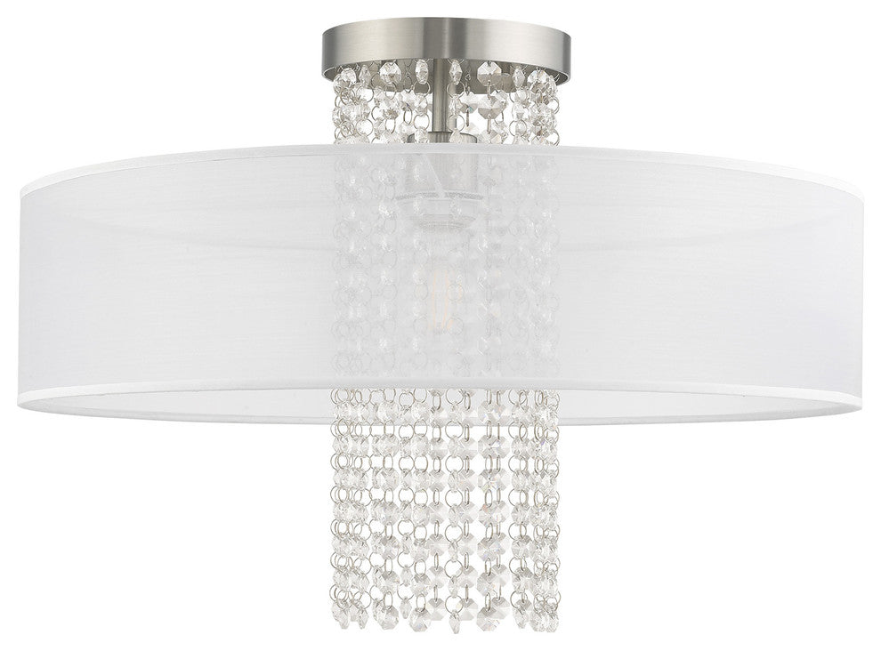 Livex Lighting Brushed Nickel 1-Light Ceiling Mount