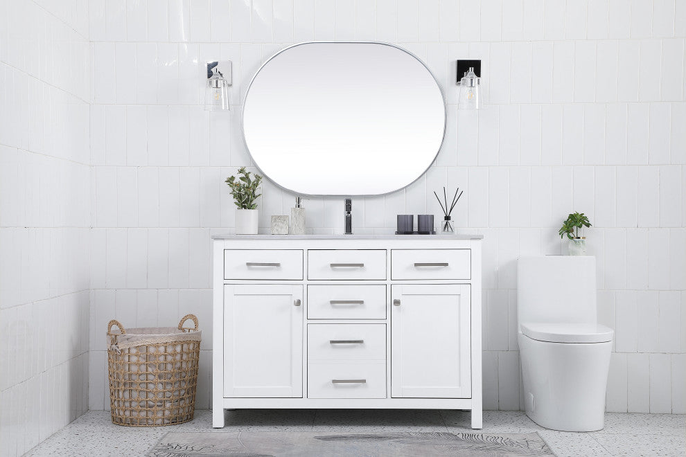 48" Single Bathroom Vanity, White