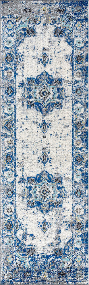 Modern Persian Boho Vintage Medallion Area Rug, 2 X 8