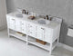 Winterfell 72" Double Bathroom Vanity Set, White With Mirror
