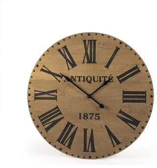 Alexis Wall Clock, Natural Background With Dark Gray Numbers