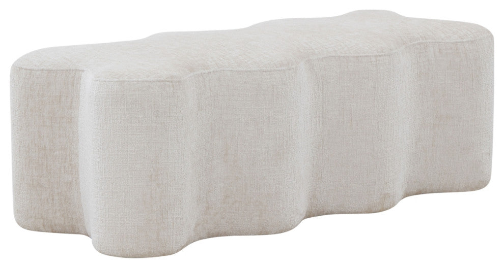 Safavieh Couture Jacqualessa Chenille Bench, Creme