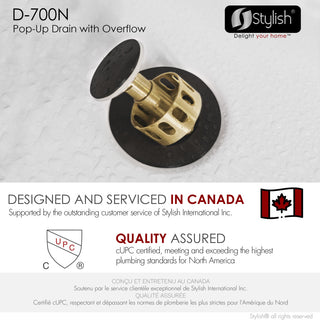 STYLISH Black Matte Pop-Up Bathroom Sink with Overflow