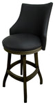 Swivel Wood Bar Stool 30", Bellissima, Black, Dark Shadow