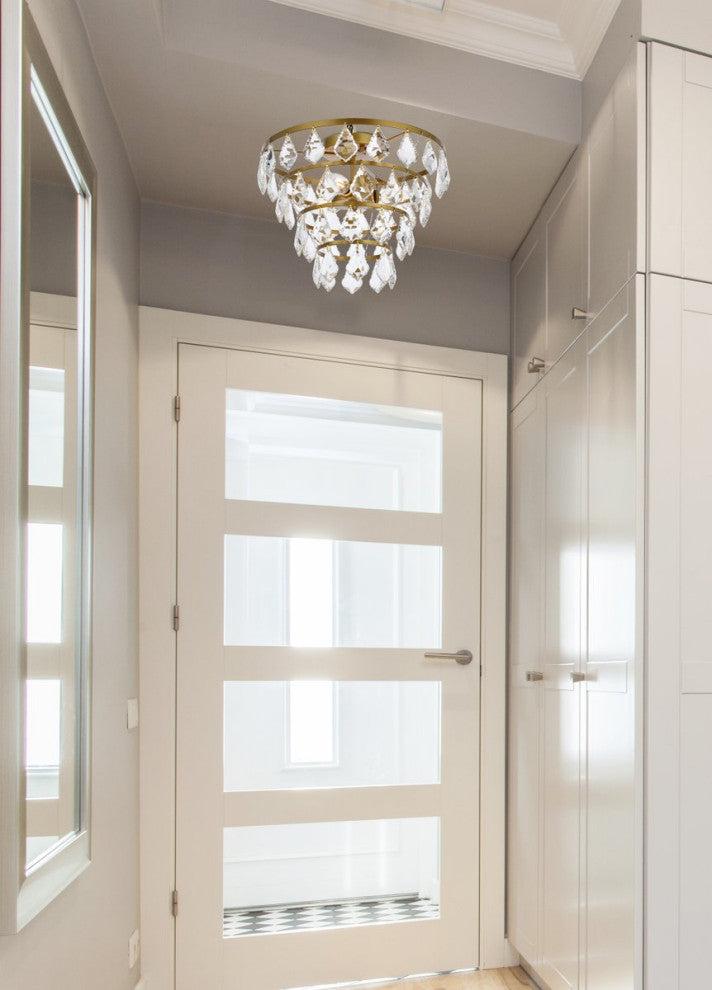 Evan 14" Flush Mount, Brass