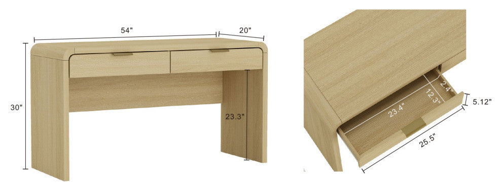 Manhattan Comfort Grace 54" Home Office Desk