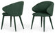Set of Two Green Fabric Wrapped Dining Chairs