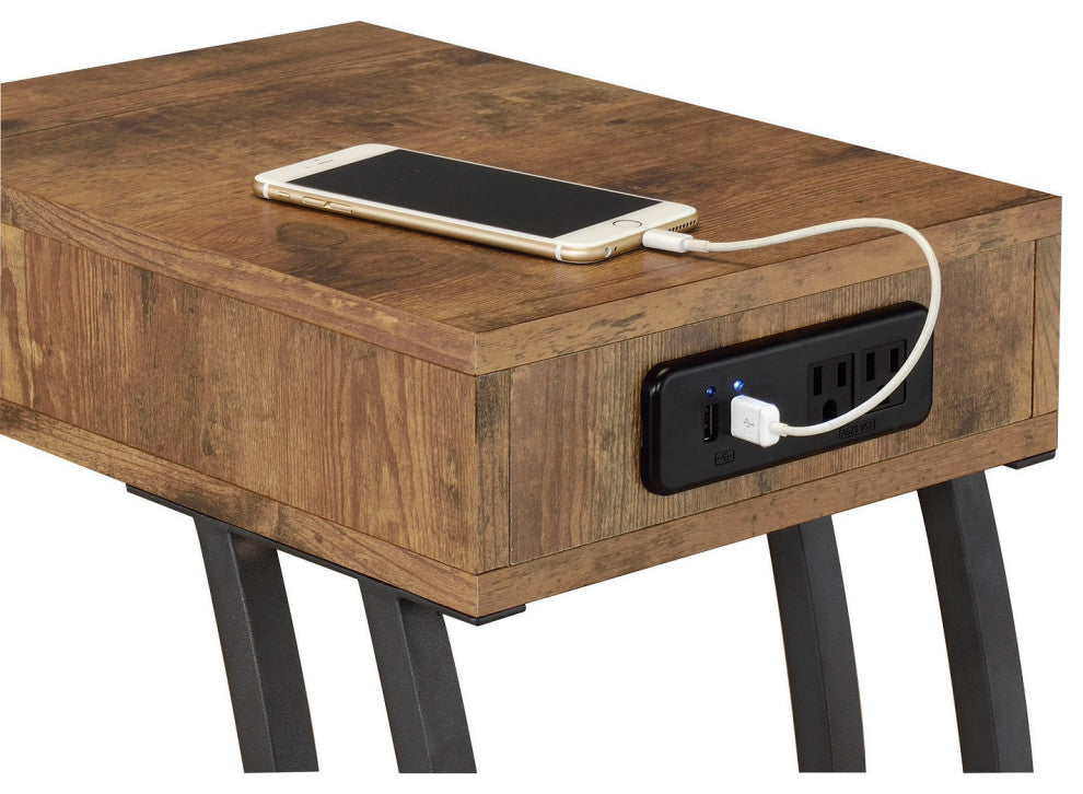 Accent Table with Storage Drawer, Antique Nutmeg