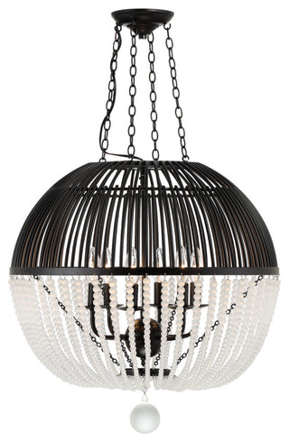 Duval Six Light Pendant in Matte Black