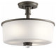 Transitional Joelson Semi Flush Light, Olde Bronze