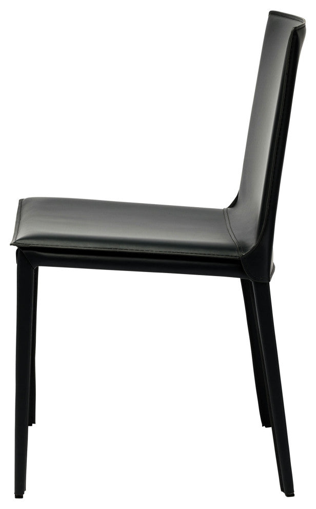 Nuevo Living Palma Dining Chair, Black Leather