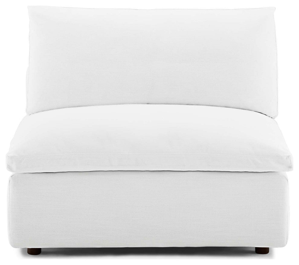 Commix Down Filled Overstuffed Armless Chair White