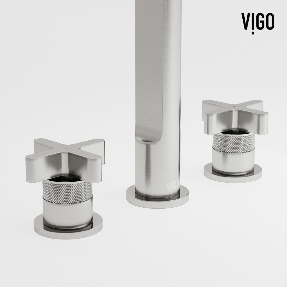 VIGO Wythe 9" H 2-Handle Widespread Bathroom Faucet, Brushed Nickel