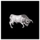 Silver Plated Bull Sculpture 7500