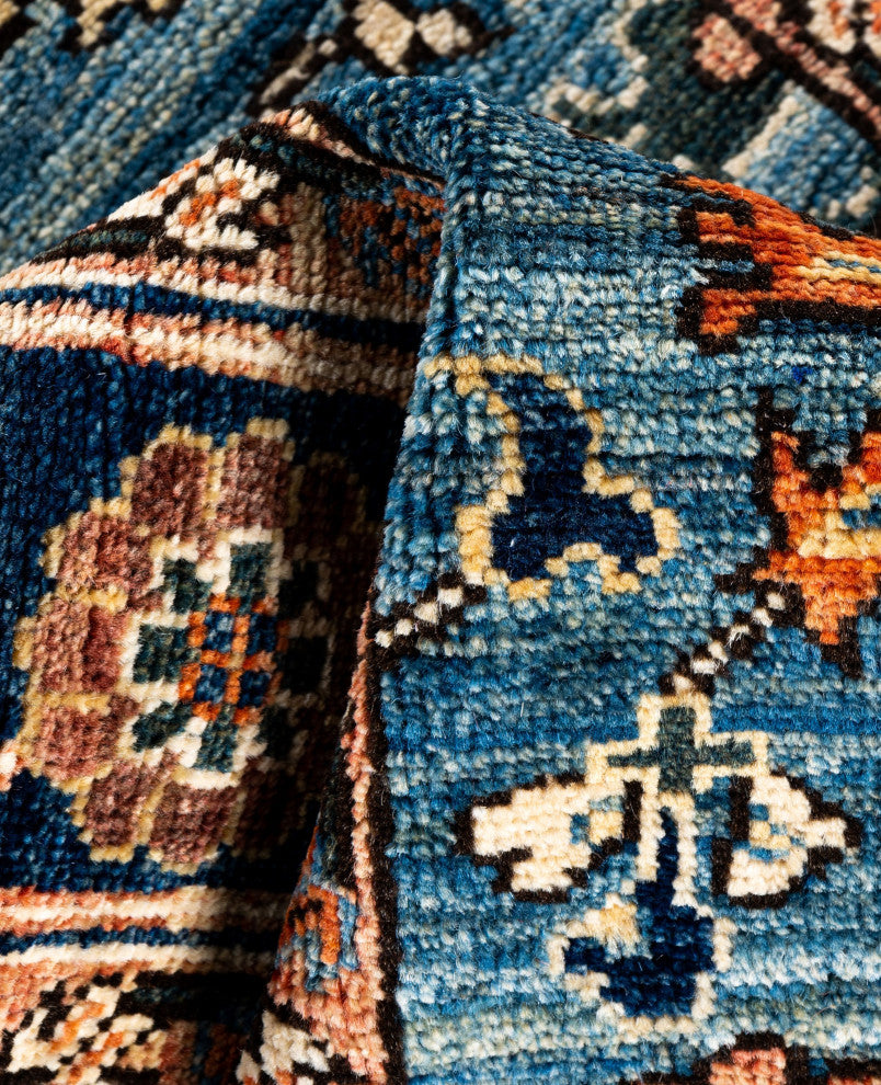 Serapi One-of-a-Kind Hand-Knotted Area Rug Light Blue, 2'7" x 9'5"