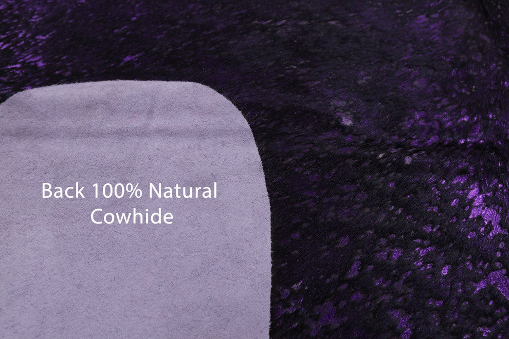 6' 0" X 5' 6" Purple Metallic Cowhide Rug C2108