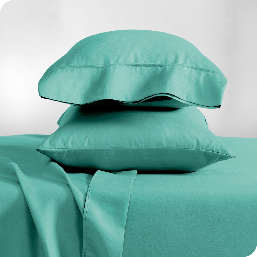Bare Home Microfiber Pillowcases - Set of 2, Turquoise, Standard