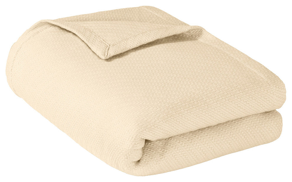 Madison Park Blanket With 1" Self Hem, Ivory, King