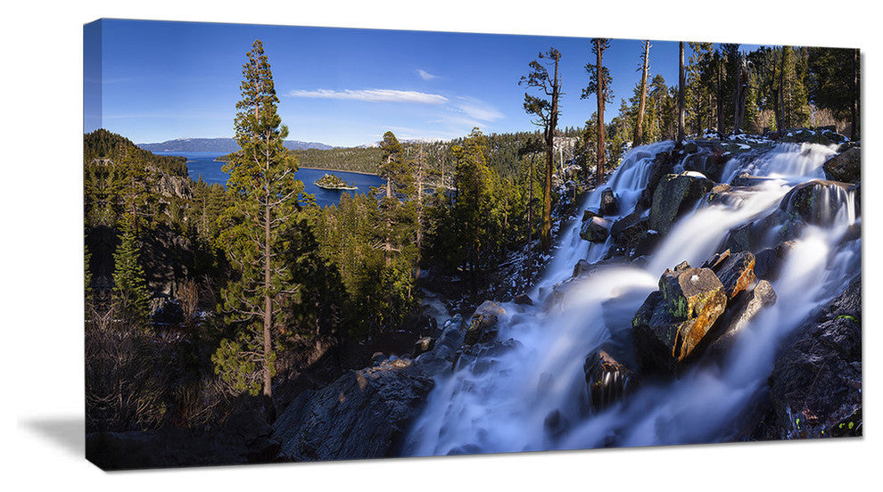 Eagle Falls Emerald Bay Lake Tahoe, Landscape Canvas Art Print, 60"x28"