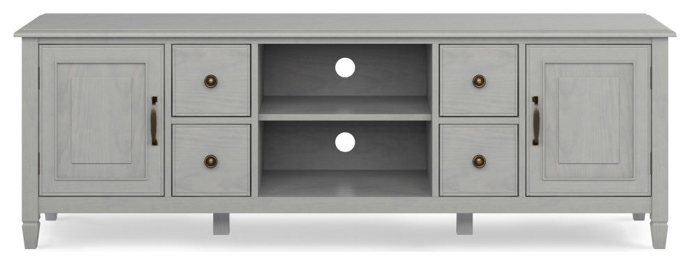 Connaught Solid Wood 72" Wide TV Stand For TVs Up To 80", Fog Grey