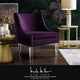 Nicole Miller Marc Velvet Accent Chair With Acrylic Legs, Purple