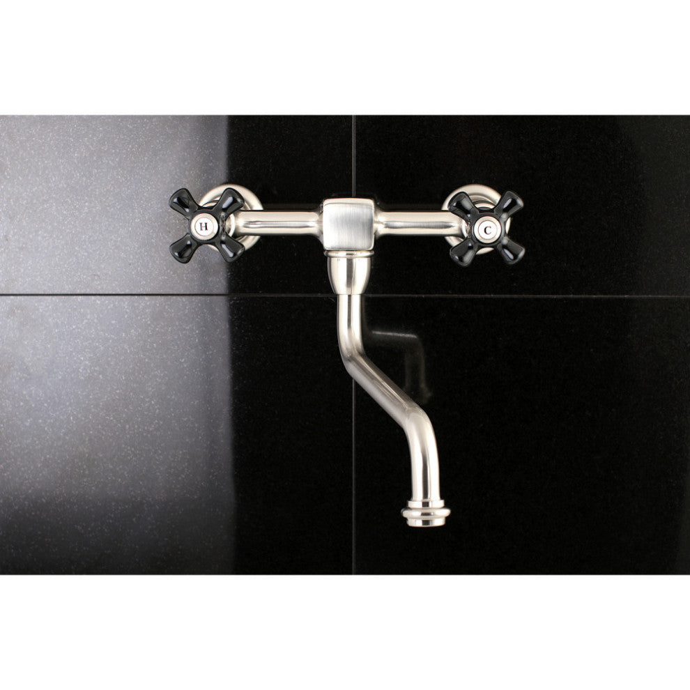 Kingston Brass Wall Mount Bathroom Faucet, Brushed Nickel