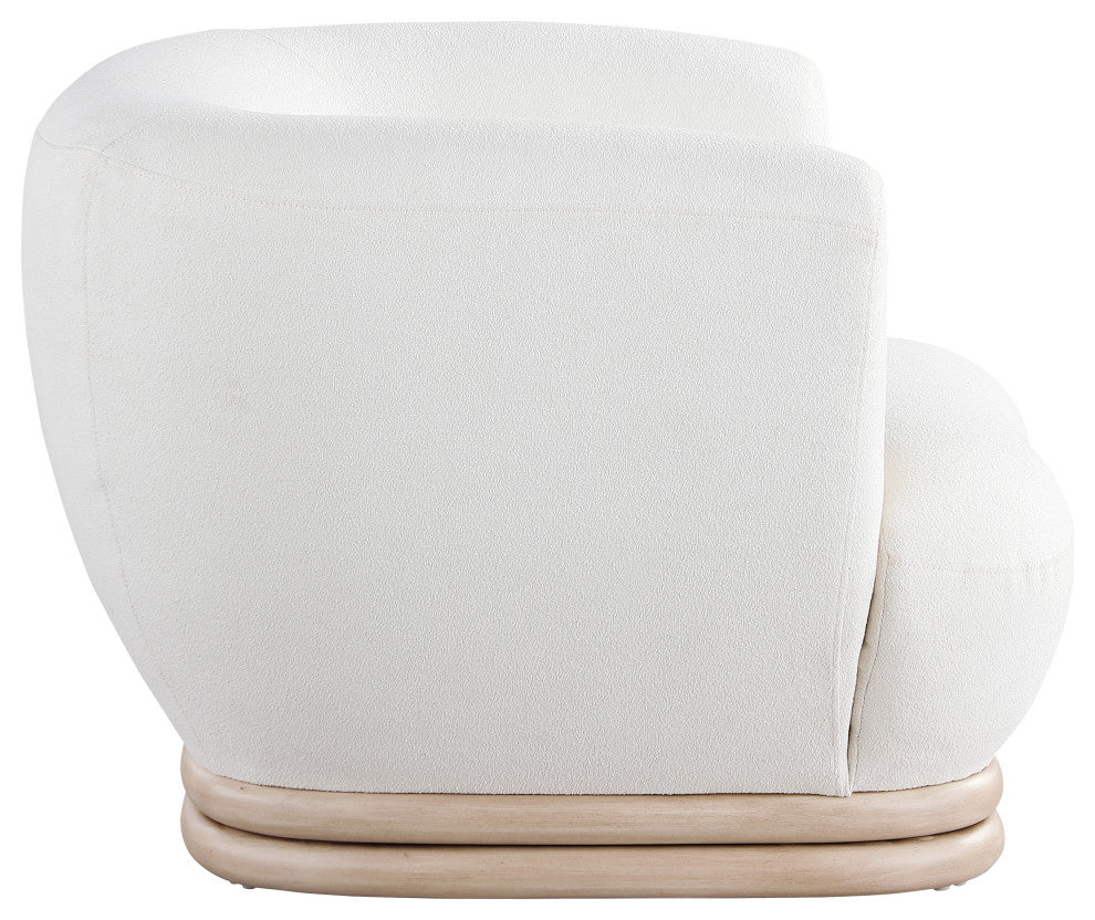 Kipton Boucle Fabric Upholstered Chair, Cream