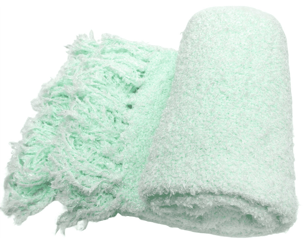 Fluffy Knitted Throw, Harbor Gray, 50"x60"