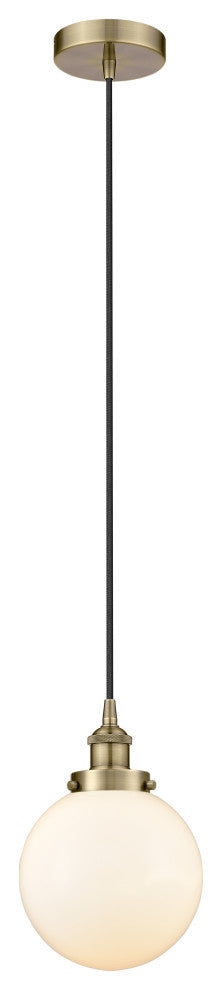 Innovations 616-1PH-AB-G201-8 1-Light Mini Pendant, Antique Brass