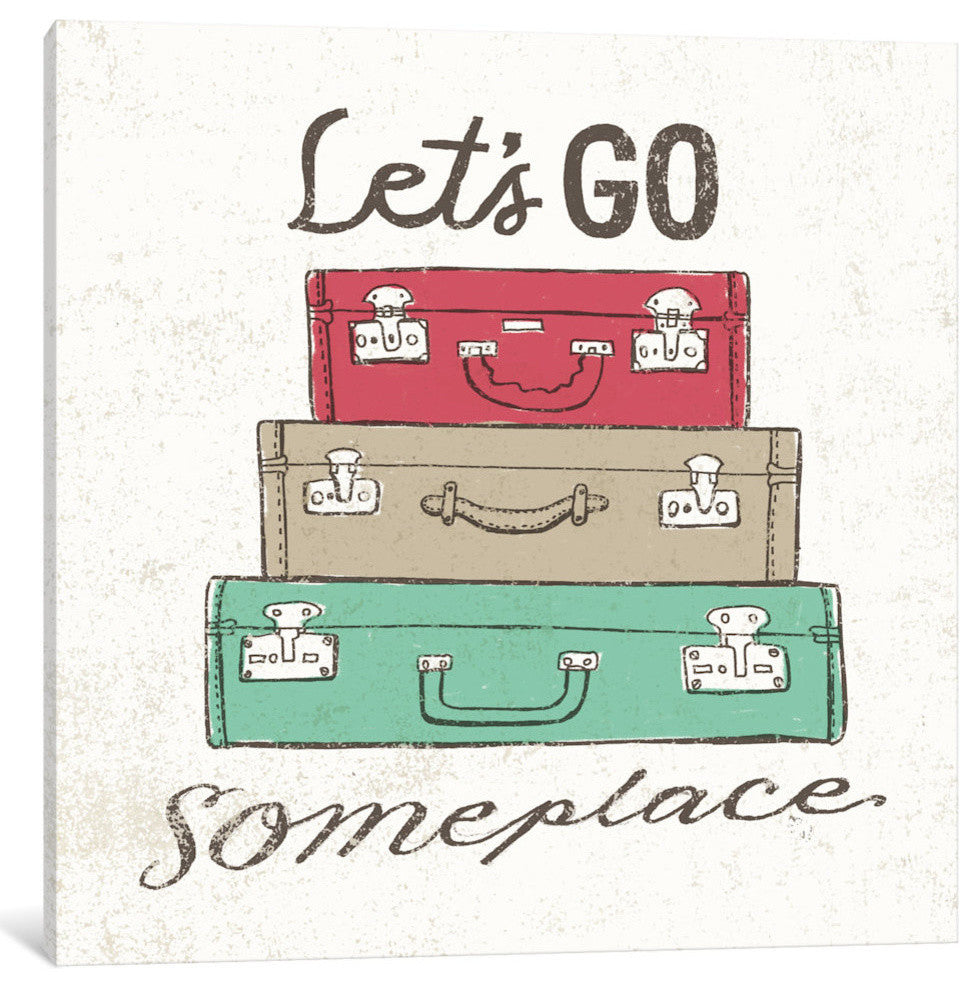"Road Trip Luggage" by Oliver Towne, 12x12x1.5