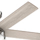 Hunter 52" Claudette Polished Nickel Ceiling Fan, LED Light Kit and Pull Chain