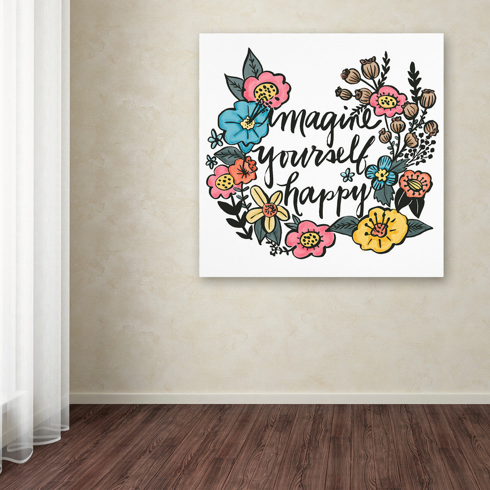 Elizabeth Caldwell 'Imagine Yourself Happy Color' Canvas Art, 24x24