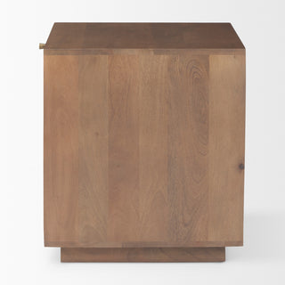 Grier 19.0Lx19.0Wx21.0H Medium Brown Wood and Cane Accent Table