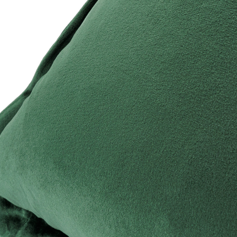 Conner 20" Velvet Throw Pillow, Set of 2, Forest Green