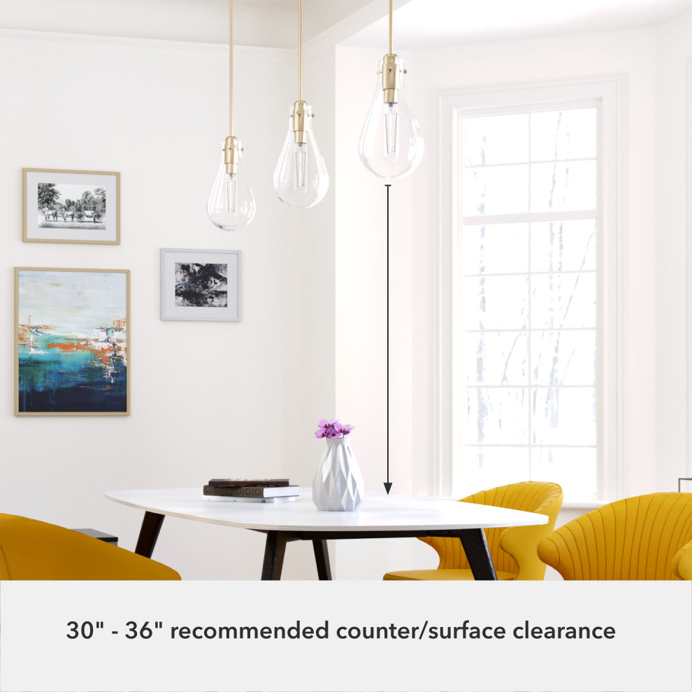 Hunter 7" Lundin Palm Gold 1 Light Pendant Ceiling Light