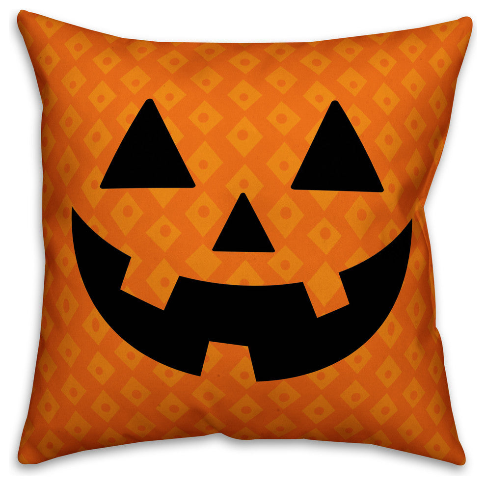 Cute Jack O'Lantern 16"x16" Spun Poly Pillow