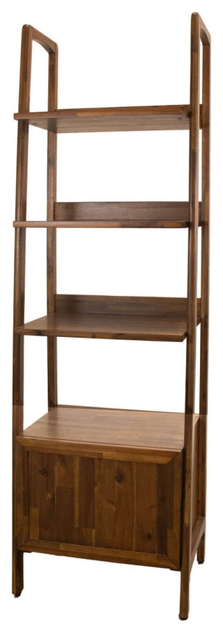 Remix Rubberwood Single Door Bookcase, Estelle Brown
