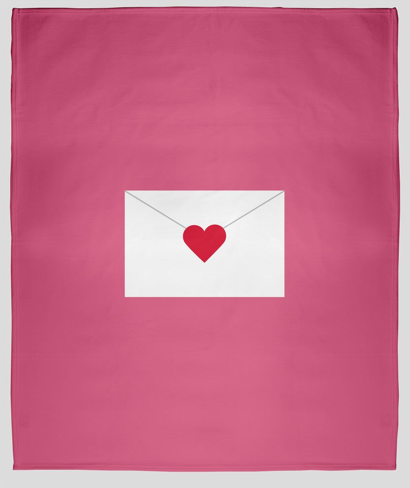 60 x 80 in Love Letter Valentine's Throw Blanket, Pink