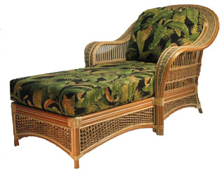 Spice Island Chaise Lounge, Natural, Baja-Lemon Fabric