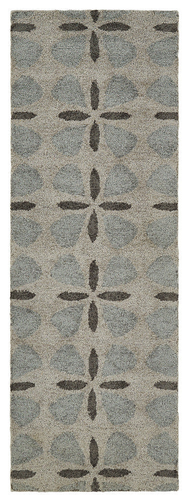 Peranakan Tile Collection Grey 5' x 8' Rectangle Indoor-Outdoor Area Rug
