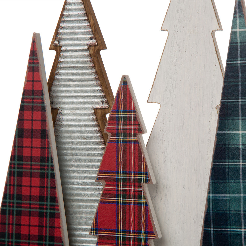 14"H Wooden Christmas Tree Table Decor