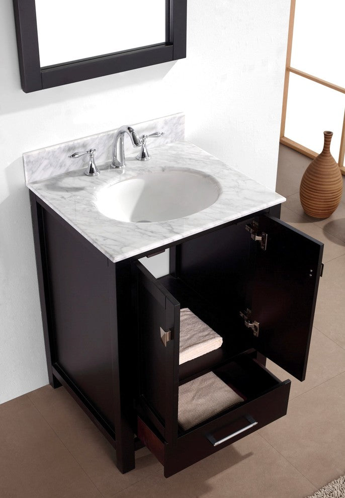 Caroline Avenue 24" Single Bathroom Vanity Set Espresso, Marble Top